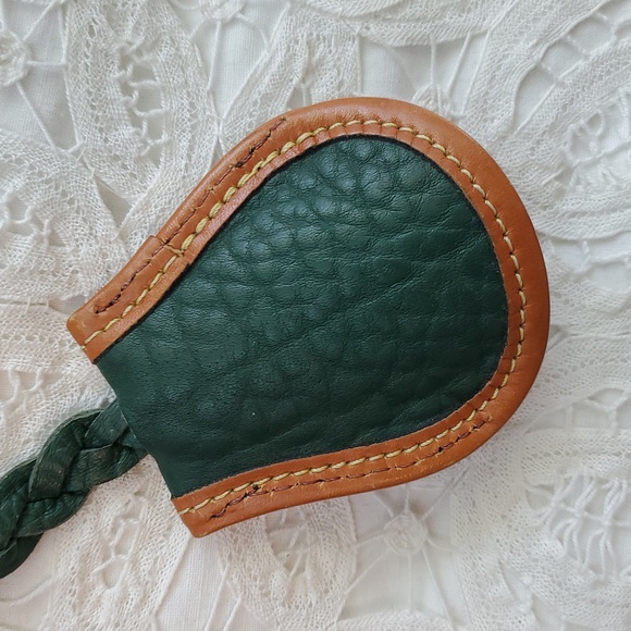 Dooney & Bourke Ivy Green and British Tan Leather Key Chain Holder - Picture 7 of 15